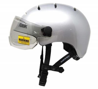KASK Casque de v&eacute;lo urbain avec visi&egrave;re  4 a&eacute;rations Taille M Argent