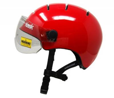KASK Casque de v&eacute;lo urbain avec visi&egrave;re  4 a&eacute;rations Taille M Rouge