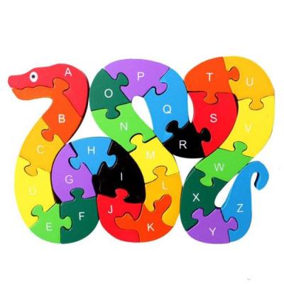 GENERIQUE 1 Kids Set Jigsaw Puzzle en Bois Alphabet 26Pcs Num&eacute;ro Bloc Pr&eacute;scolaire Serpent Jouets Jmpl137 