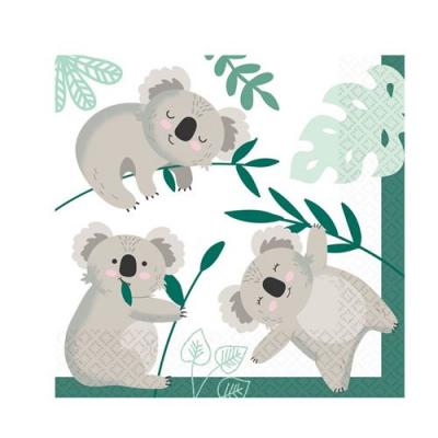  Lot 16 Serviettes Papier Koala 33 x 33 cm