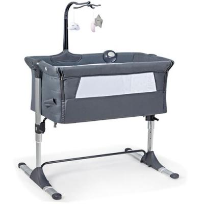 COSTWAY  - Berceau B&eacute;b&eacute; 2 en 1 - Lit Cododo Inclinaison et Hauteur R&eacute;glables - Gris