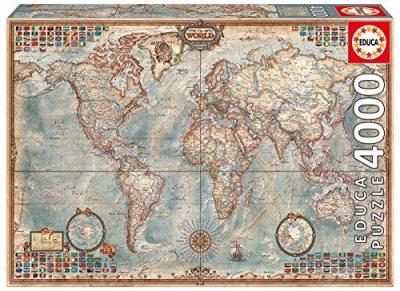EDUCA  - Puzzle - Mapamundi Historico - Puzzle Carte du Monde 4000 Pieces (14827)