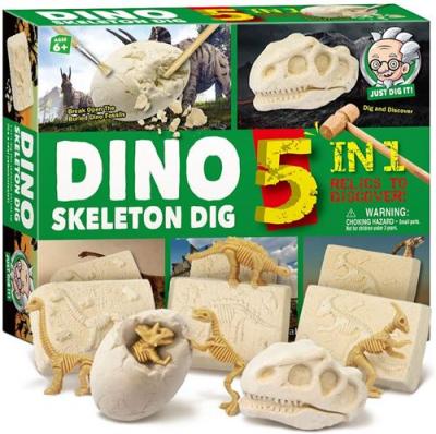 ALLBIZ 5 pi&egrave;ces d' brique fossile dinosaure ensemble minier d'os puzzle interactif cadeau d'anniversaire pour gar&ccedil;ons et filles 