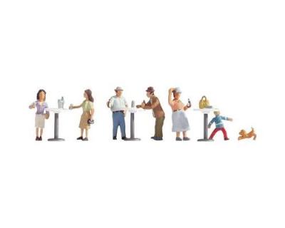 NOCH  - 15833 - Mod&eacute;lisme Ferroviaire - Au Caf&eacute; - 6 Figurines + Accessoires