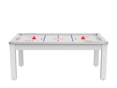  Air Hockey Nord convertible en table &agrave; manger - 8 personnes - Coloris blanc laqu&eacute; surface blanche