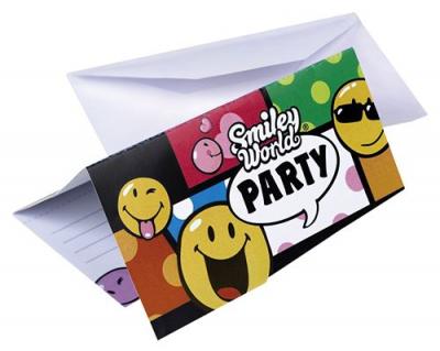 AMSCAN  - 6 Cartes d'invitation et Enveloppes Smiley Comic