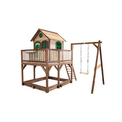 AXI  Maison Liam avec Simple Balan&ccedil;oire Marron/vert - Toboggan Vert