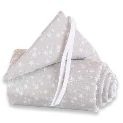BABYBAY  Tour de lit b&eacute;b&eacute; piqu&eacute; Maxi &eacute;toiles blanc, 24x168 cm 