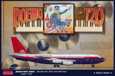  Maquette avion Roden Boeing 720 Starship 1 Elton John tour 1974-1/144