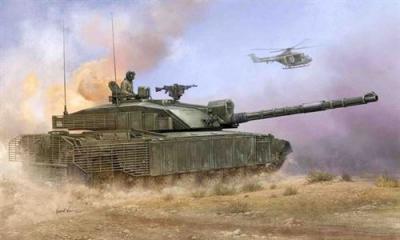 British Challenger2 With Anti-heat Fence - 1:35e - Trumpeter