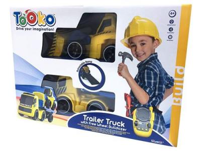 OUAPS Camion remorque radiocommand&eacute;  avec bulldozer