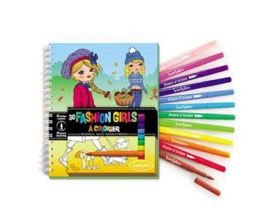  Carnet de coloriage et feutres : Fashion Girls Sentosph&egrave;re