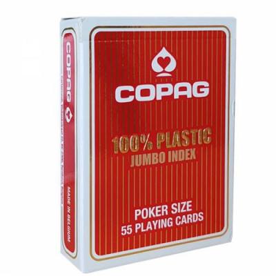 COPAG  - 104001344 - 100% plastic - jeu de poker - format 63x88mm - jumbo face - etui rouge