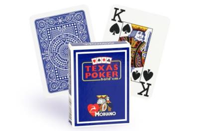 MODIANO  300545 Texas Poker Cartes Jumbo Pvc Bleu