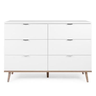 Commode avec 6 tiroirs en bois blanc 86,5x120x40cm 