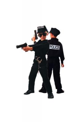 PARTYPRO Costume Policier Francais Enfant - Noir - 4/6 ans