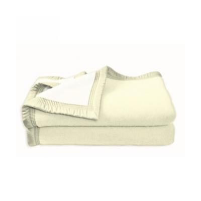 Couverture Aubisque en laine woolmark naturelle 180x220 cm blanche