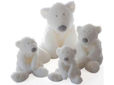 DIMPEL Ours polair bebe blanc p' timo - position assis 22 cm, debout 33 cm