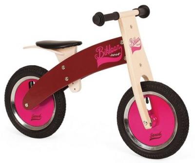 JANOD Draisienne en bois bikloon rose/bordeau 