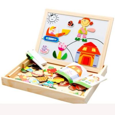 GENERIQUE Enfants Jigsaw en bois Tableau magn&eacute;tique Puzzle Jeux multi-fonctionnels Jouets &eacute;ducatifs Pealer482 