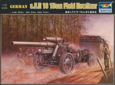 TRUMPETER Maquette  HOWITZER ALLEMAND 15CM S.FH 18- 1/35 - Maquette mi