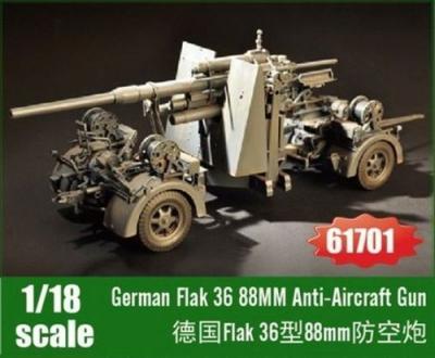 ILOVEKIT Maquette I LOVE KITS Canon anti-a&eacute;rien allemand Flak 36 88MM- 1/18 -