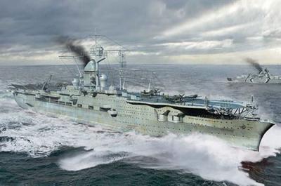  German Navy Aircraft Carrier Dkm Peter Strasser- 1:700e - Trumpeter