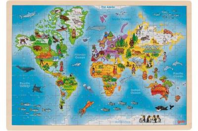 GOKI  puzzle puzzle carte du monde bois 192-pi&egrave;ces 
