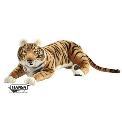 HANSA  peluche geante tigre brun couch&eacute; 100cml 7704