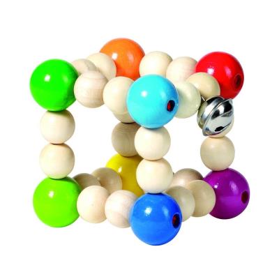 HEIMESS  Hochet &eacute;lastique cube mini bois