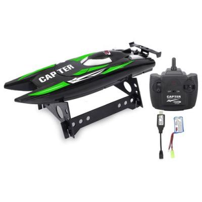 JAMARA  Bateau t&eacute;l&eacute;command&eacute; Capter Noir et vert 2,4 GHz