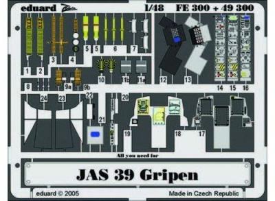 EDUARD  Saab JAS-39 Gripen - pi&egrave;ces pr&eacute;-peintes en couleur (pour les m