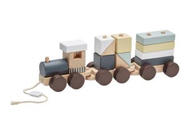 KID S CONCEPT Train blocs de construction avec cubes naturel