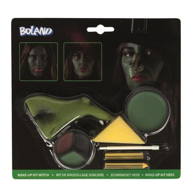 BOLAND Kit Maquillage Sorciere (Maquillage , &Eacute;ponge, Pinceau , Nez De Sorciere)