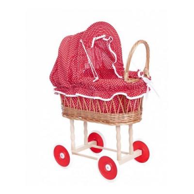 EGMONT TOYS  Landau en osier pois rouges et blancs