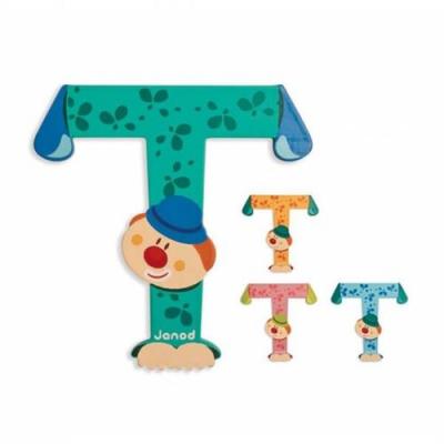 Janod Clown Letter T Jaune,Bleu 3-6 Years