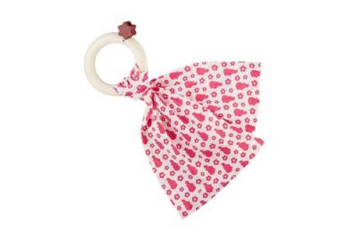 LITTLE BIG THINGS  - Hochet Doudou Bib0+ rose - Bois,Tissu - lbt1500604