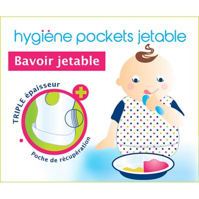 ORGAKIDDY  HYGI&Egrave;NE POCKETS JETABLE - Bavoirs jetables, 12 unit&eacute;s