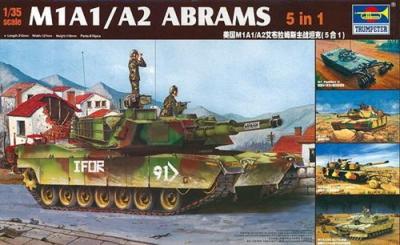 Maquette Trumpeter M1A1 / A2 ABRAMS 5 EN 1- 1/35 - Maquette militaire