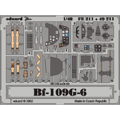EDUARD  Messerschmitt Bf 109G-6 - pi&egrave;ces pr&eacute;-peintes en couleur (pour