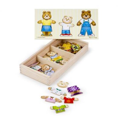 MELISSA & DOUG MELISSA & DOUG Puzzle En Bois De V&ecirc;tements Pour La Famille Ours