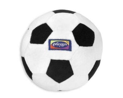 PLAYGRO  Mon Premier Football En Peluche Avec Bell (Noir Et Blanc)