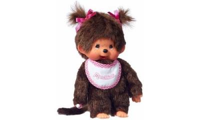 GENERIQUE Monchhichi Meisje met slab roze (20cm)