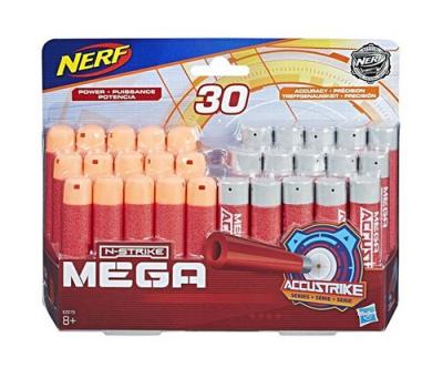 HASBRO Nerf : 30 fl&eacute;chettes en mousse MEGA Accustrike pour Nerf N-Strike