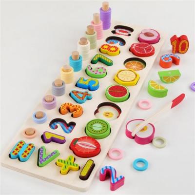GENERIQUE Nombre de Puzzle En Bois Nombre Assortis D'Apprentissage Educatif Math Counting Jouets D'Enfants BT766 