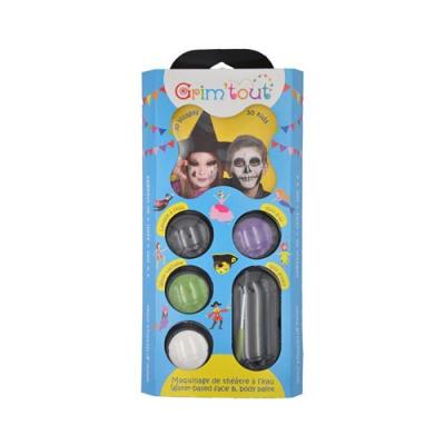 GENERIQUE GRIM'TOUT Set complet Sorci&egrave;re et squelette, GT41217, 4 couleurs