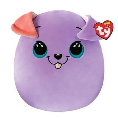 TY  Squish a boos-Coussin Bitsy Le Chien 20cm, Violet, 39225, 20 cm