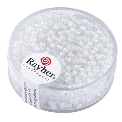 RAYHER Perle Rocaille - Blanc - Arktis - Lustr&eacute;e- &Oslash; 2,6 mm - 17 g 