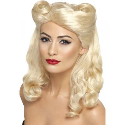 SMIFFYS Perruque blonde pin-up des ann&eacute;es 40