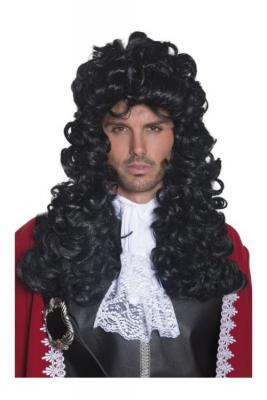 SMIFFYS  Perruque capitaine pirate, noire, cheveux longs et boucl&eacute;s